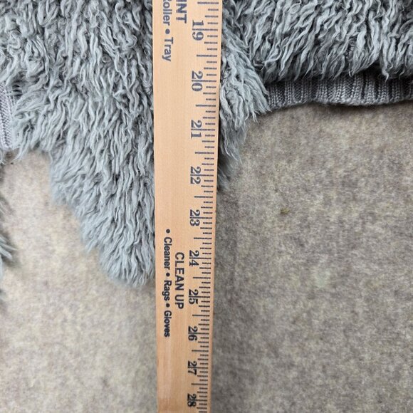 Kensie Gray Faux Fur Knit Vest XS Open Front Asymmetric Hem Nylon Acrylic Blend - Picture 7 of 8